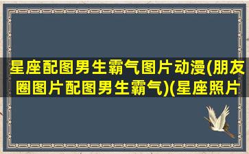 星座配图男生霸气图片动漫(朋友圈图片配图男生霸气)(星座照片大全 动漫 男生)